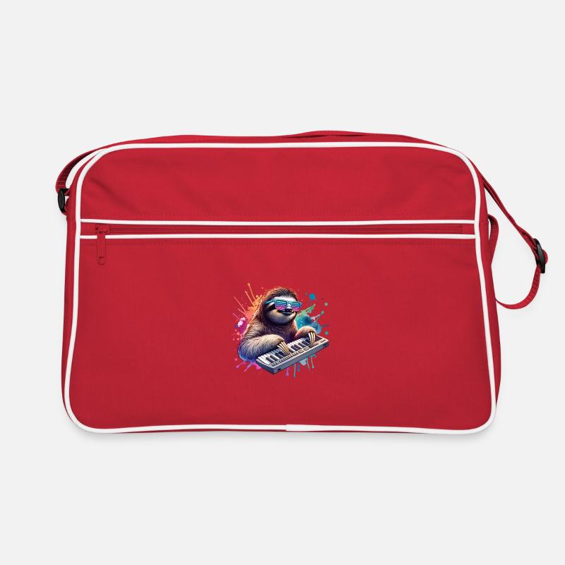 Cool Sloth Keyboard Player Music Retro Bag