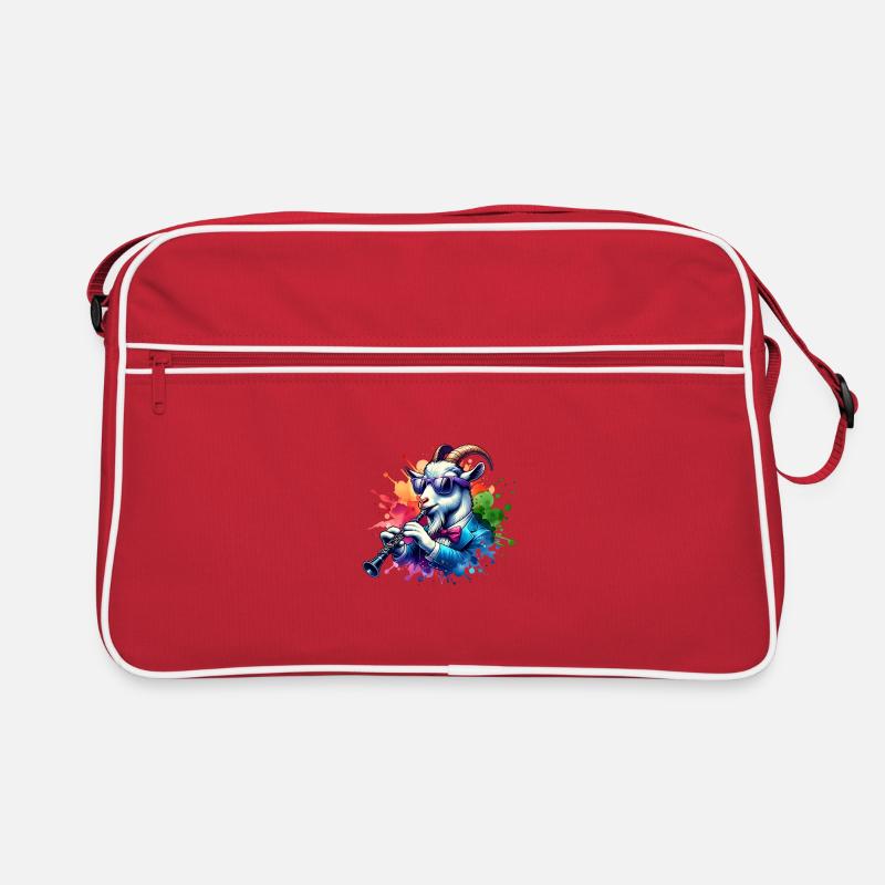 Cool Goat Playing Clarinet Music Band Retro Bag