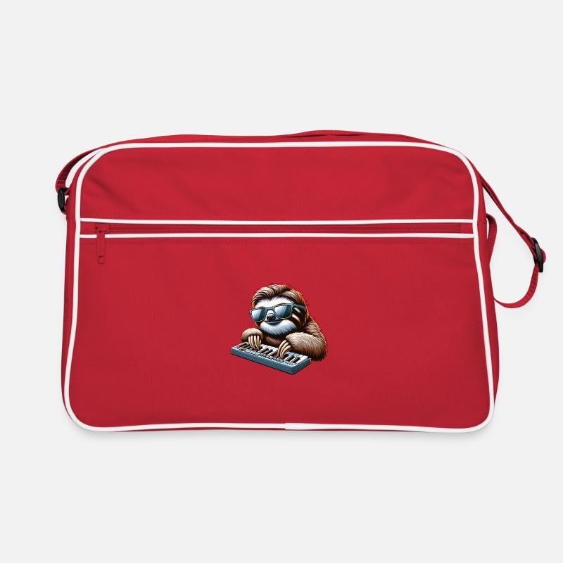 Cool Sloth Keyboard Player Retro Bag