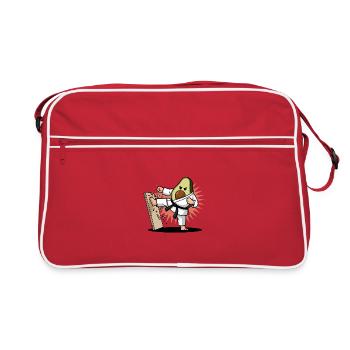 Avocado Karate Meister Schwarzgurt - Retro Tasche - Rot/Weiß - Vorne