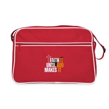 Cross Faith It Until God Makes It - Retro Bag - red/white - Front