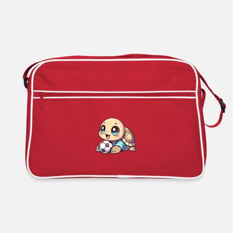 Cute turtle with soccer ball Retro Bag