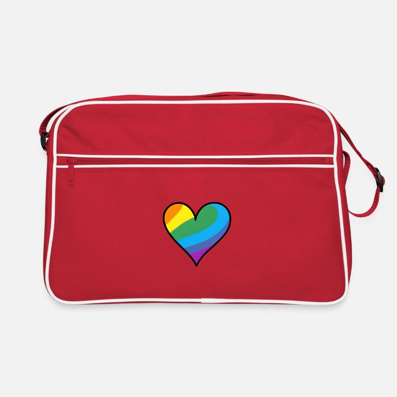 Regenbogenherz Pride Print Retro Tasche