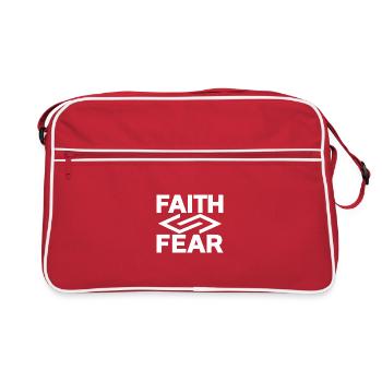 La foi sur la peur Symbole angulaire de l’infini - Sac Retro - rouge/blanc - Devant
