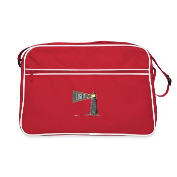 Licht der Welt Leuchtturm Christliches Design - Retro Tasche - Rot/Weiß - Vorne