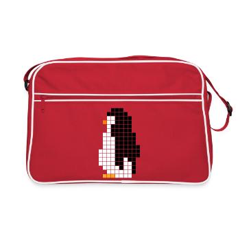 Pixel Penguin – Design rétro d’animaux - Sac Retro - rouge/blanc - Devant