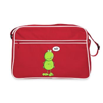 Lustiger Nö Frosch I Nein Statement - Retro Tasche - Rot/Weiß - Vorne