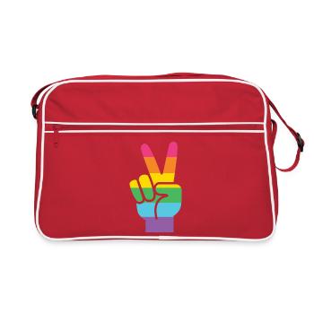 Mois de la fierté LGBT - LGBT Pride - Sac Retro - rouge/blanc - Devant
