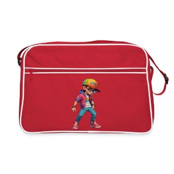 Cooler junger Teenager - Retro Tasche - Rot/Weiß - Vorne