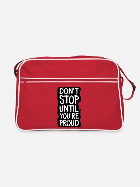 ne vous arrêtez pas tant que vous n’êtes pas fier - Sac Retro - rouge/blanc - Devant
