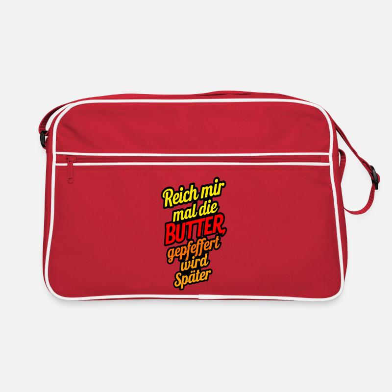 Reich mir mal die Butter gepfeffert wird später Retro Tasche