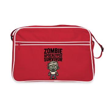 Survivant de l’apocalypse zombie - Sac Retro - rouge/blanc - Devant