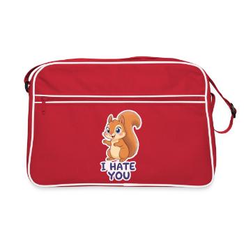 Kawaii Squirrel – I Hate You Cartoon - Retro Bag - red/white - Front