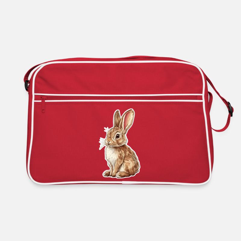 Hase - Retro Tasche - Rot/Weiß