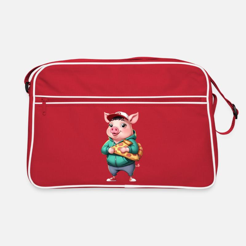 Cochon en sweat à capuche avec part de pizza Sac Retro