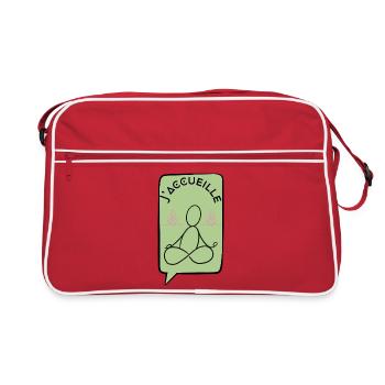 Ich freue mich - Retro Tasche - Rot/Weiß - Vorne