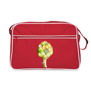 L’artichaut dans des tons de vert frais comme motif végétal - Sac Retro - rouge/blanc - Devant