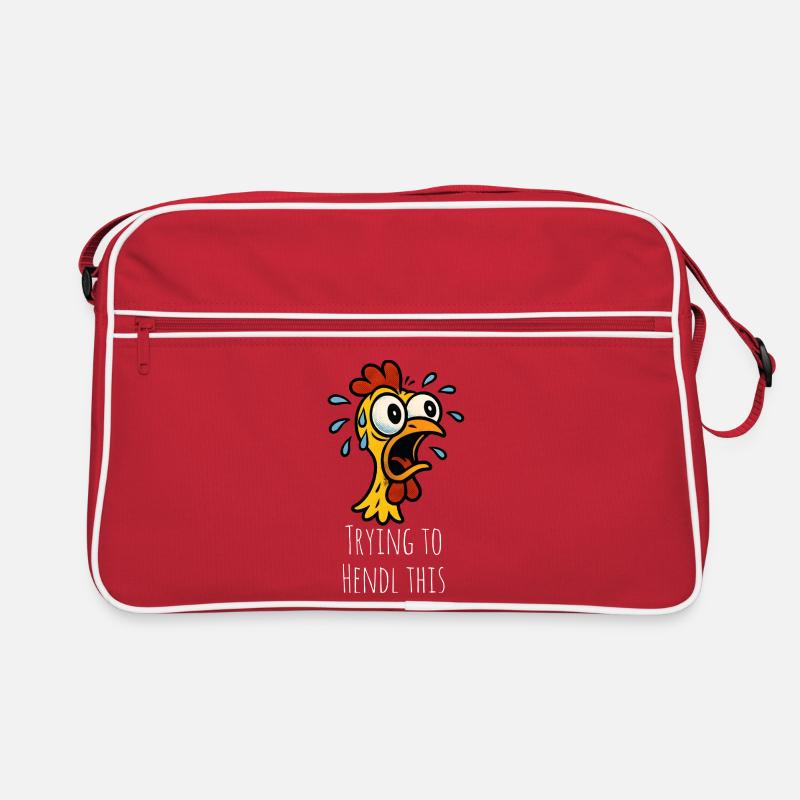 Trying to Hendl this Spruch - Retro Tasche - Rot/Weiß
