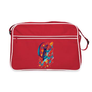 Bouldering Gecko Climbing Animal Climbing Lizard Gift - Retro Bag - red/white - Front