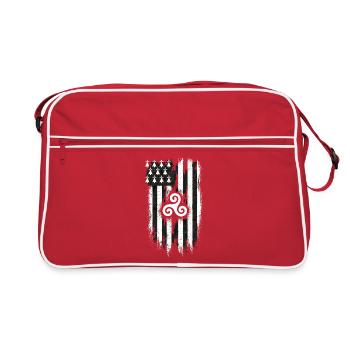 Bretagne Drapeau Breton Gwenn ha Du Grunge - Sac Retro - rouge/blanc - Devant