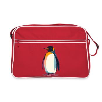 Graphique vectoriel abstrait du Pingouin debout sur la glace - Sac Retro - rouge/blanc - Devant