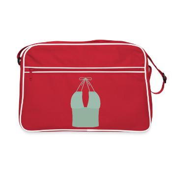 Mint Halter Bikini Top - Retro Bag - red/white - Front