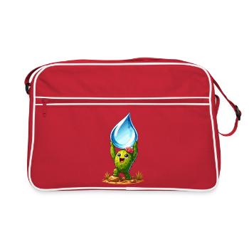 Cactus avec des gouttes de Wasserklaer - Sac Retro - rouge/blanc - Devant