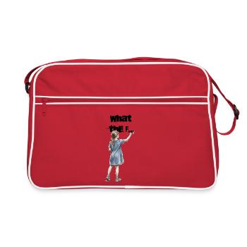 Girl Painting WTF Statement Artwork - Retro Bag - red/white - Front