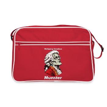 Wolfgang Amadeus Munster – ein Monster mit Klasse - Retro Tasche - Rot/Weiß - Vorne
