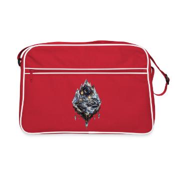Sternenmoor im schwebenden Kristallterrarium - Retro Tasche - Rot/Weiß - Vorne