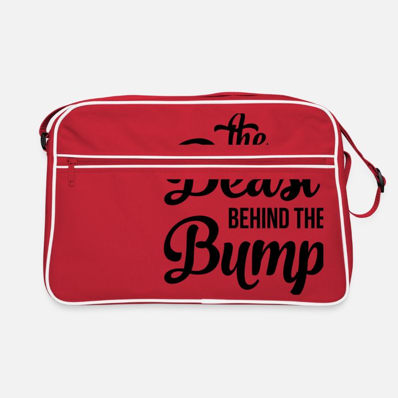 THE BEAST BEHIND lustiges Geschenk Schwangere - Retro Tasche - Rot/Weiß