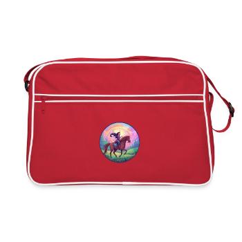 Fée imaginative sur cheval - Sac Retro - rouge/blanc - Devant