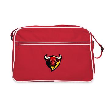 Roter Bullenblitz Schild - Retro Bag - red/white - Front