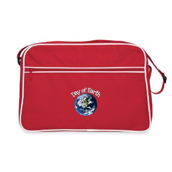 Tag der Erden Day of Earth - Retro Tasche - Rot/Weiß - Vorne