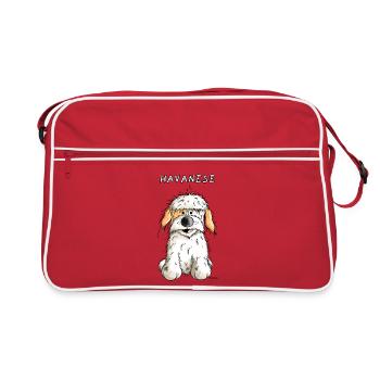 Bichon havanais - Sac Retro - rouge/blanc - Devant