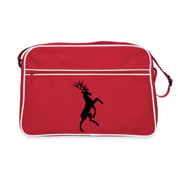 Ombre héraldique du cerf debout - Sac Retro - rouge/blanc - Devant