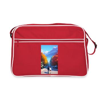 Autumn Walk in an Urban Park - Retro Bag - red/white - Front