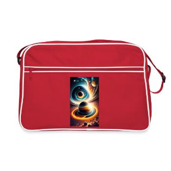 Univers avec planète - Sac Retro - rouge/blanc - Devant
