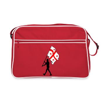 Drapeau Géorgie homme marchant - Sac Retro - rouge/blanc - Devant