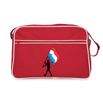 Drapeau Luxembourg homme marchant - Sac Retro - rouge/blanc - Devant