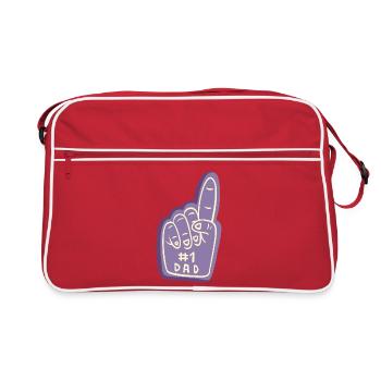#1 Papa basé sur le design - Sac Retro - rouge/blanc - Devant