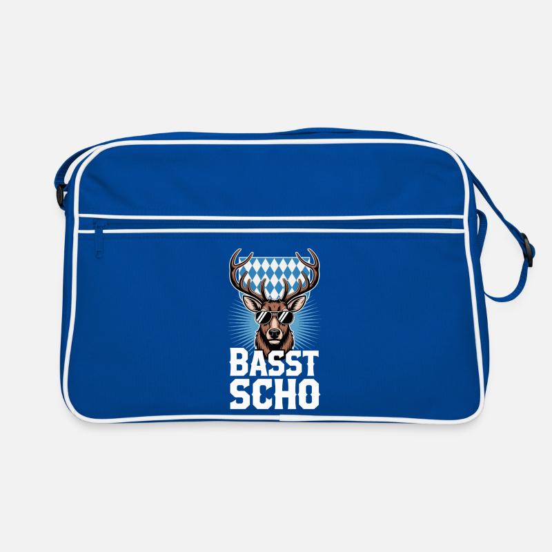 Basst Scho Hirsch Bavarian dialect Bavaria Retro Bag