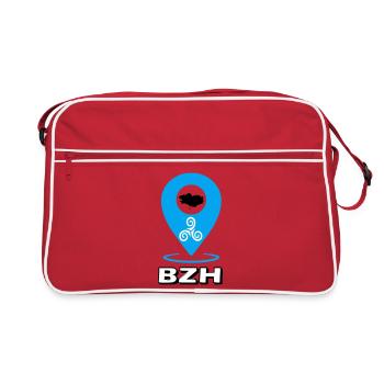 Triskel Breizh Blue - Retro Bag - red/white - Front