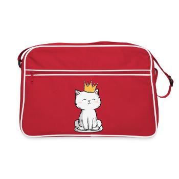 Katzenkönig - Retro Tasche - Rot/Weiß - Vorne