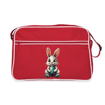 Un lapin de Pâques un lapin mignon - Sac Retro - rouge/blanc - Devant