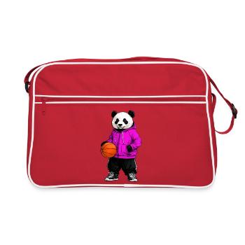 Basketball Panda - Retro Bag - red/white - Front
