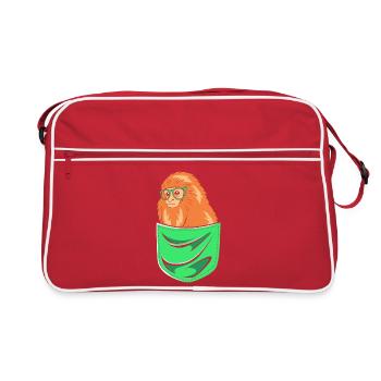 Tamarin Monkey - Retro Bag - red/white - Front