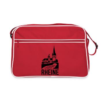 Rheine Silhouette - Retro Tasche - Rot/Weiß - Vorne