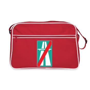 Ende der Autobahn - Retro Tasche - Rot/Weiß - Vorne