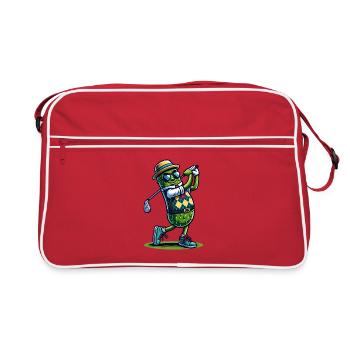 Swing de concombre de golf amusant avec style et humour - Sac Retro - rouge/blanc - Devant
